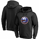 Men's Customized New York Islanders Black All Stitched Pullover Hoodie,baseball caps,new era cap wholesale,wholesale hats